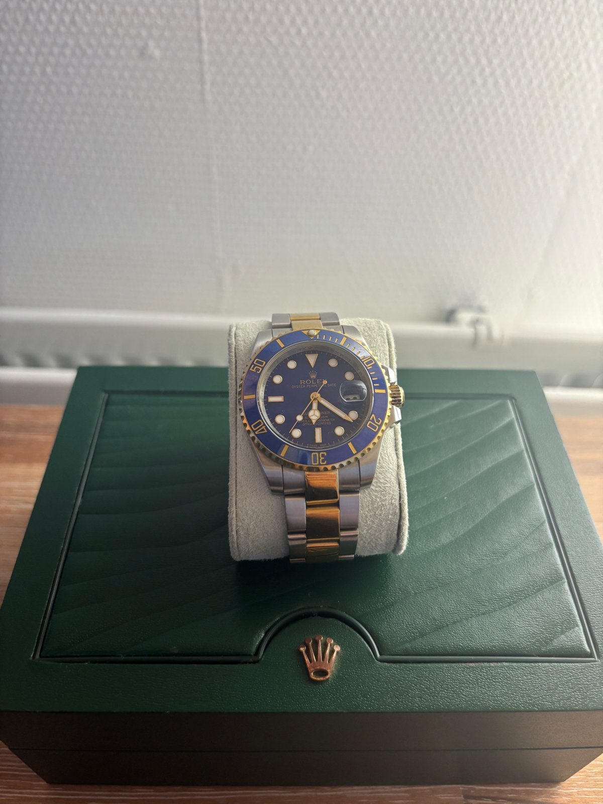 Rolex Submariner Date Blauw Goud Staal Herenhorloge, Polshorloge, Ophalen of Verzenden, Zo goed als nieuw, Rolex