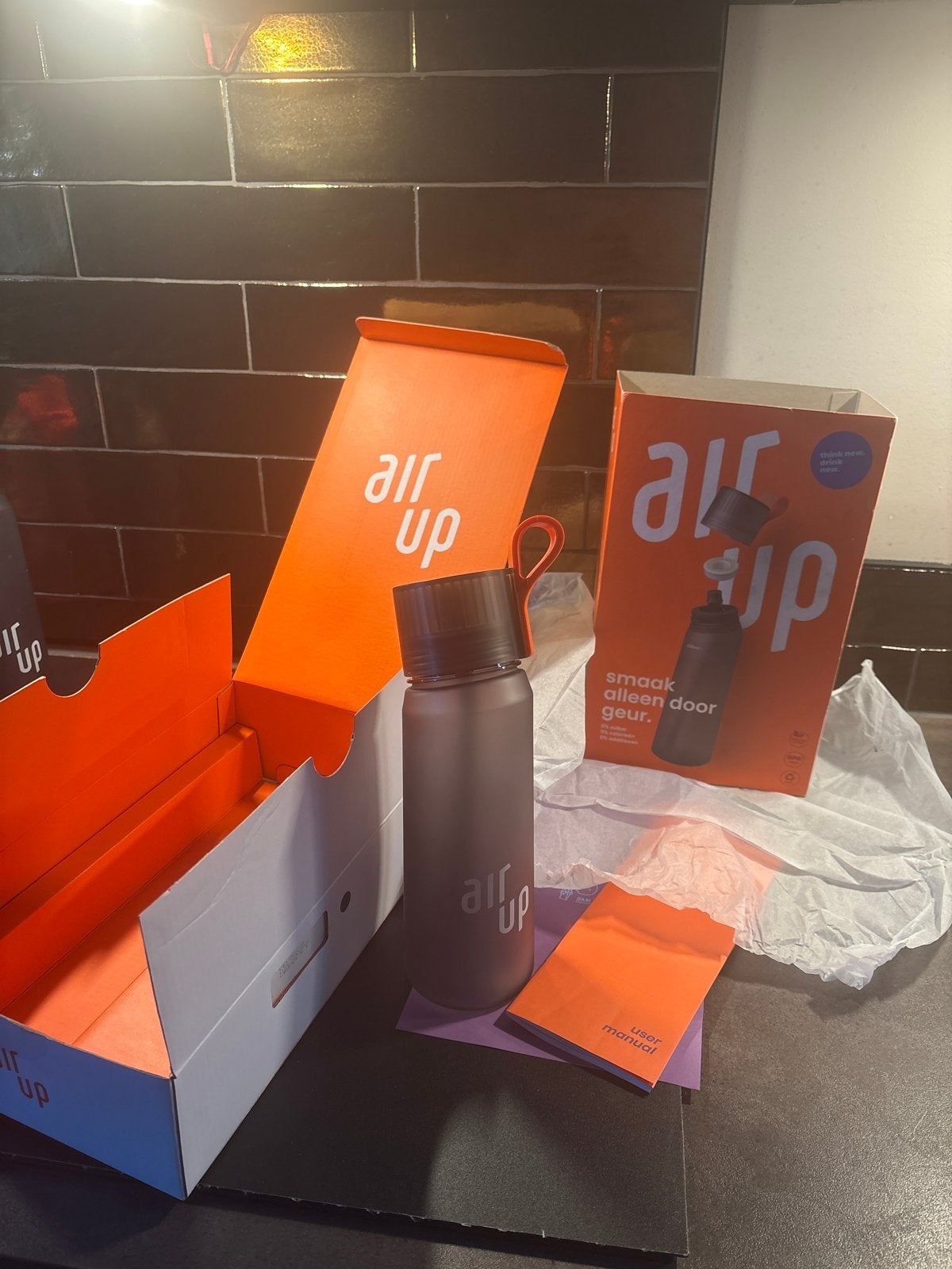 Air Up drinkfles nieuw - grijs, Overige typen, Kunststof, Nieuw, Ophalen of Verzenden