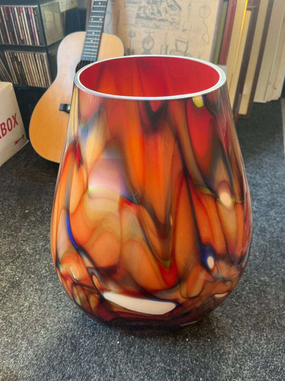 Krosno? Kleurrijke glazen vaas met uniek patroon 50cm!, Ophalen