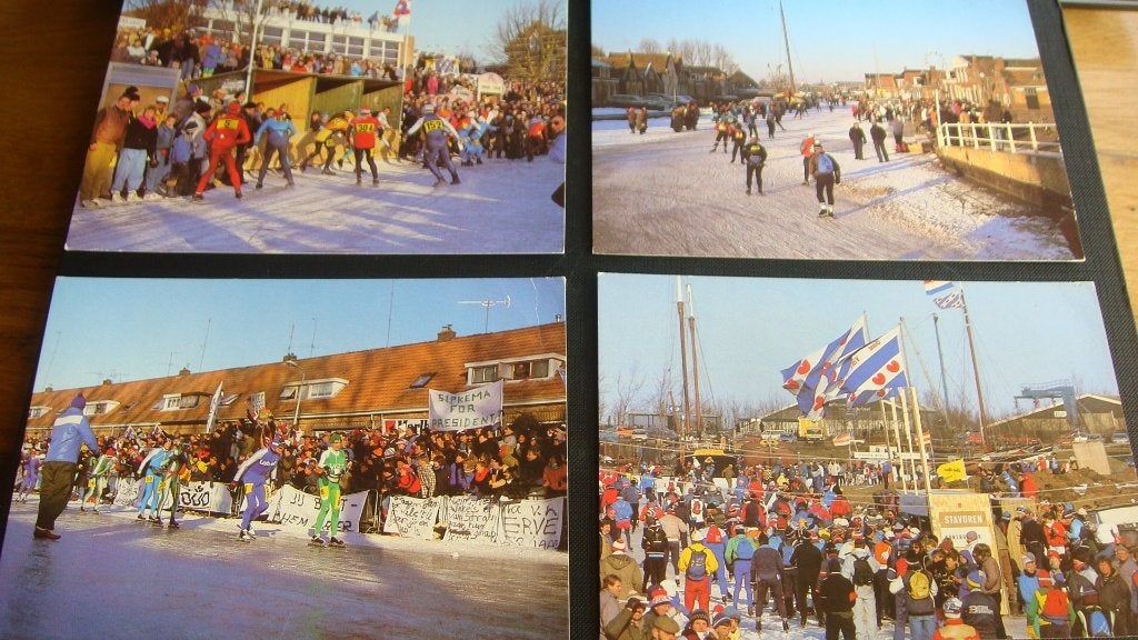 7 Kaarten Elfstedentocht., Ophalen of Verzenden, 1980 tot heden, Overige thema's