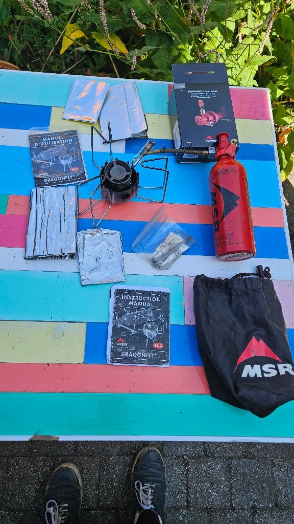MSR dragonfly benzinebrander, Caravans en Kamperen, Ophalen, Zo goed als nieuw