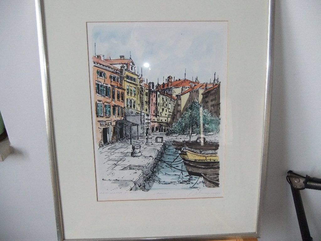 aquarel uit Rovinj (vroeger Yugoslavië), Antiek en Kunst, Kunst | Schilderijen | Klassiek, Ophalen, Origineel werk, Klassiek, Aquarel