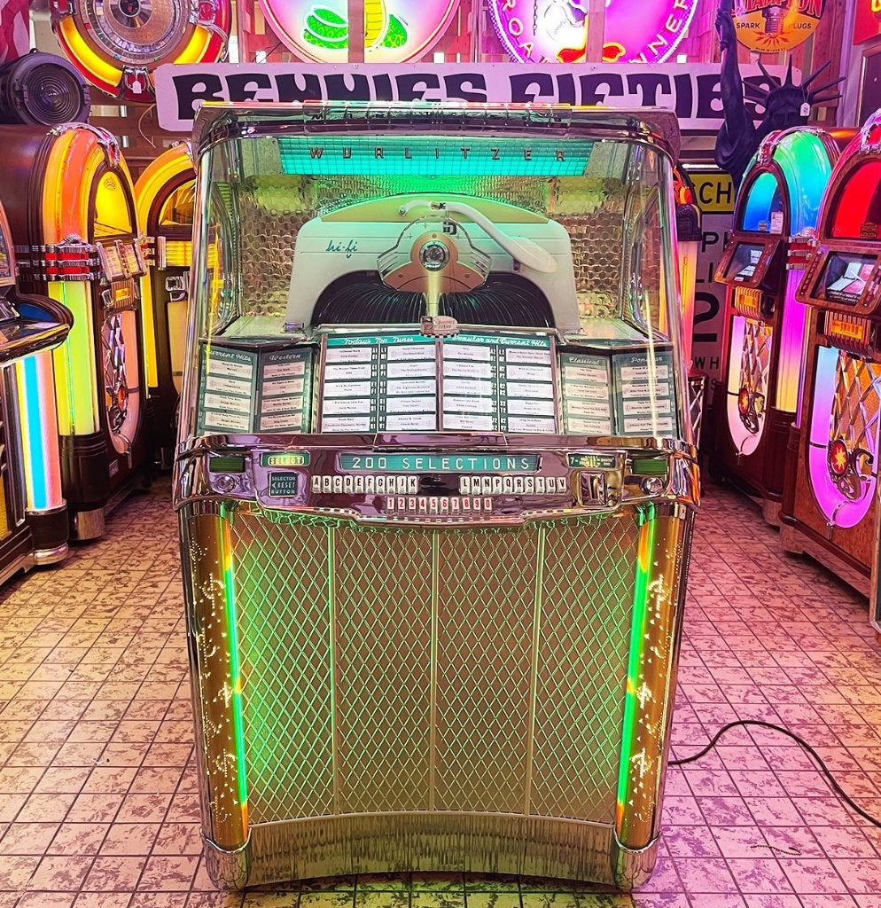Wurlitzer 2100 Jukebox gerestaureerd | Bennies Fifties, Ophalen, Zo goed als nieuw, 1950 tot 1960, Wurlitzer