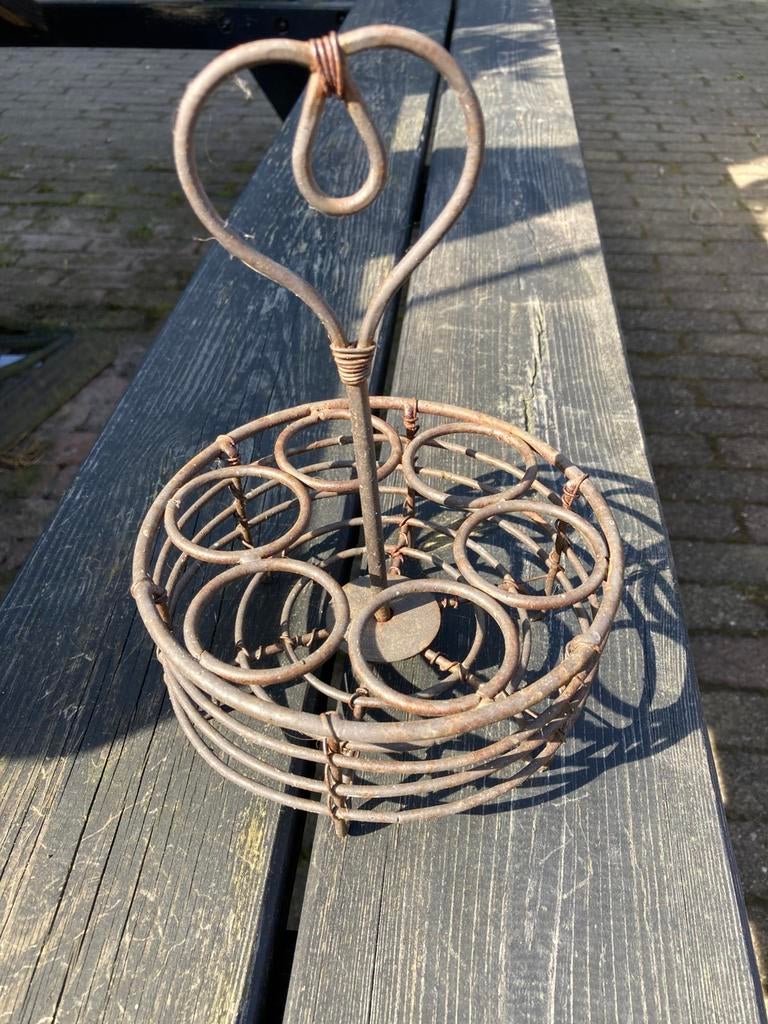 Vintage draadstaal eierrekje, Antiek en Kunst, Ophalen of Verzenden