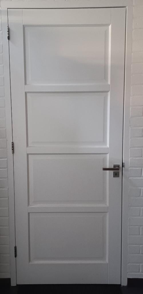 4 Paneeldeuren van meranti hout, Ophalen, Gebruikt, 80 tot 100 cm, 215 cm of meer