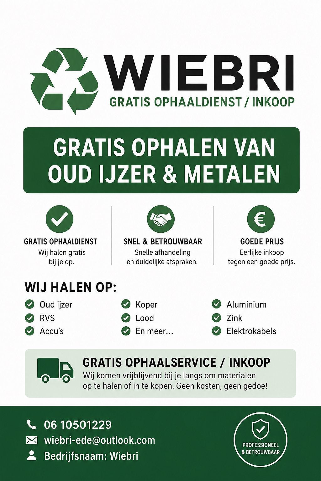 Gezocht te koop gevraagd oudijzer en metalen, Ophalen, Kunstmest