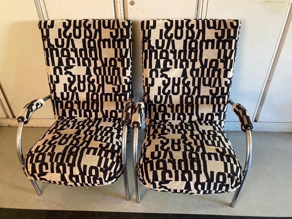Montis Victor design fauteuils - 2 stuks, Ophalen, Minder dan 75 cm, Stof, 50 tot 75 cm