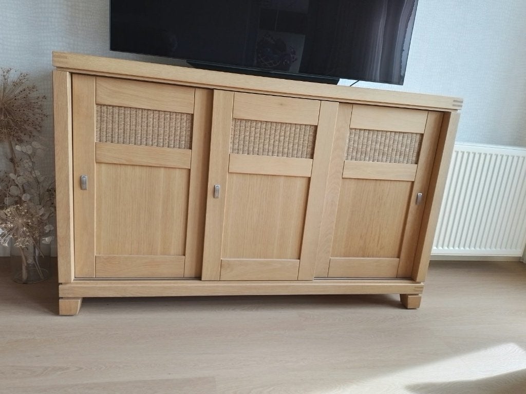 Licht eiken dressoir, salonkast, salontafel en eettafel, Ophalen, Met plank(en), Gebruikt, 150 tot 200 cm