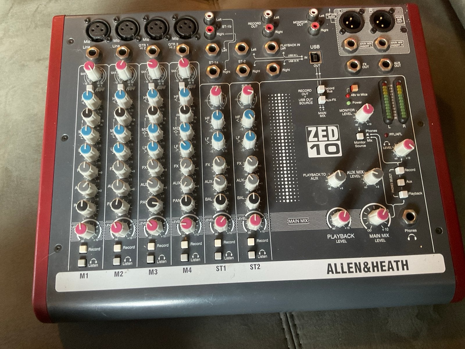 Allen & Heath ZED-10 Compacte Mixer met USB, Ophalen of Verzenden, Gebruikt, 5 tot 10 kanalen, Microfooningang
