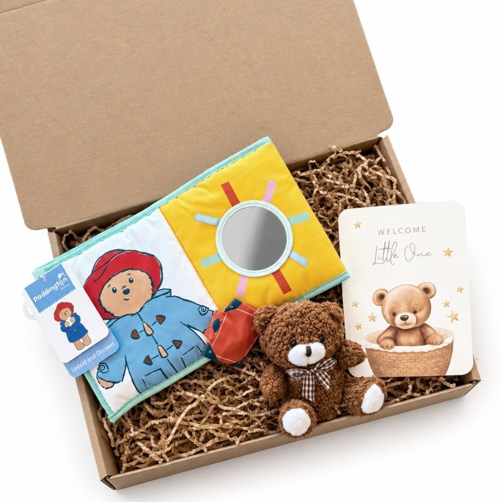 Kraamcadeau Brievenbuspakketje Paddington bear, The River House, Kraamcadeau, Info@theriverhouse.nl, Nieuw