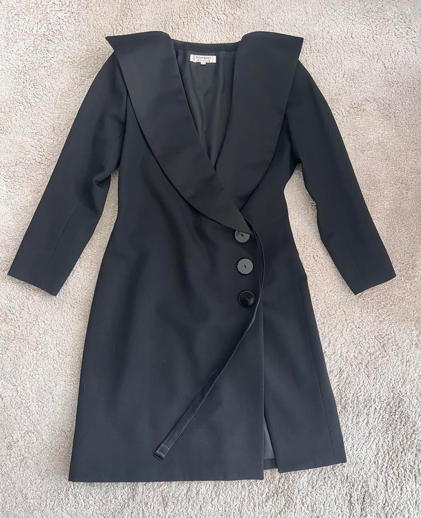 Yves Saint Laurent jurk jas origineel!, Maat 38/40 (M), Zwart, Ophalen of Verzenden, Zo goed als nieuw