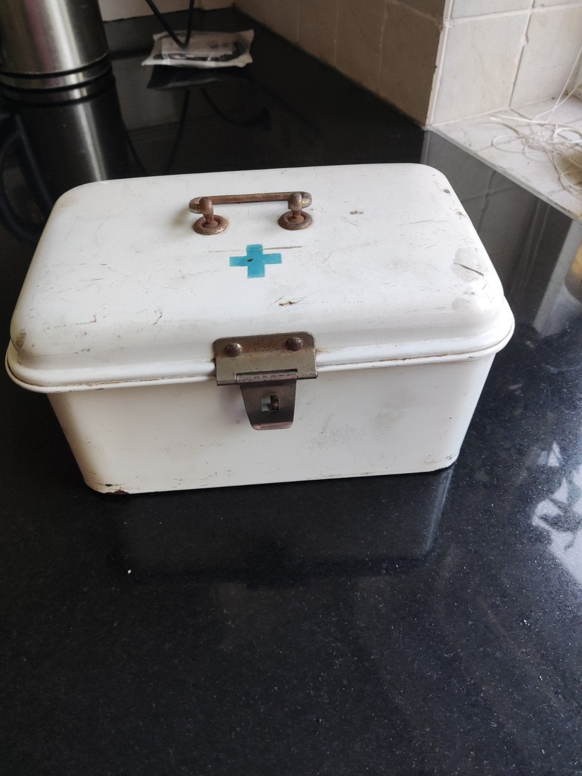 Antieke EHBO Trommel - Vintage Medische Doos, Ophalen of Verzenden