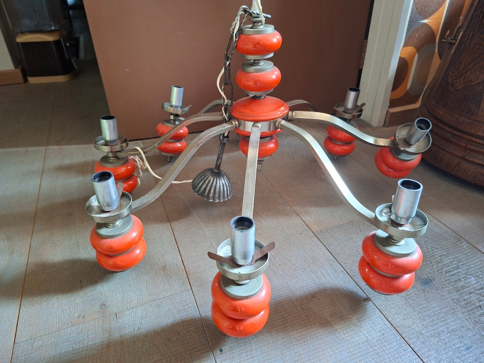 Supergave vintage hanglamp jaren'70,oude lamp, Antiek en Kunst, Antiek | Lampen, Ophalen