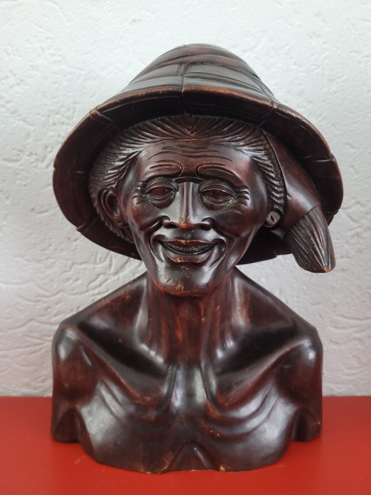 Bali houtsnijwerken buste oudere man (art deco), Ophalen of Verzenden, Hout, Buste