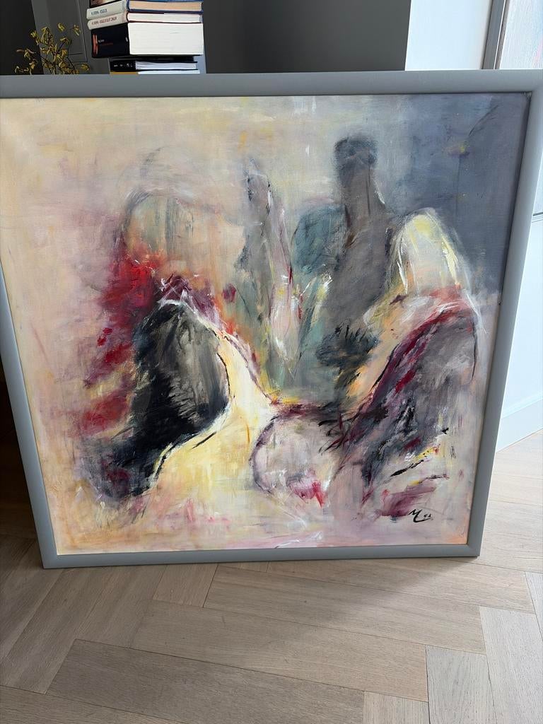 Abstract Schilderij - Moderne Kunst op Canvas, lengte105_105, Ophalen