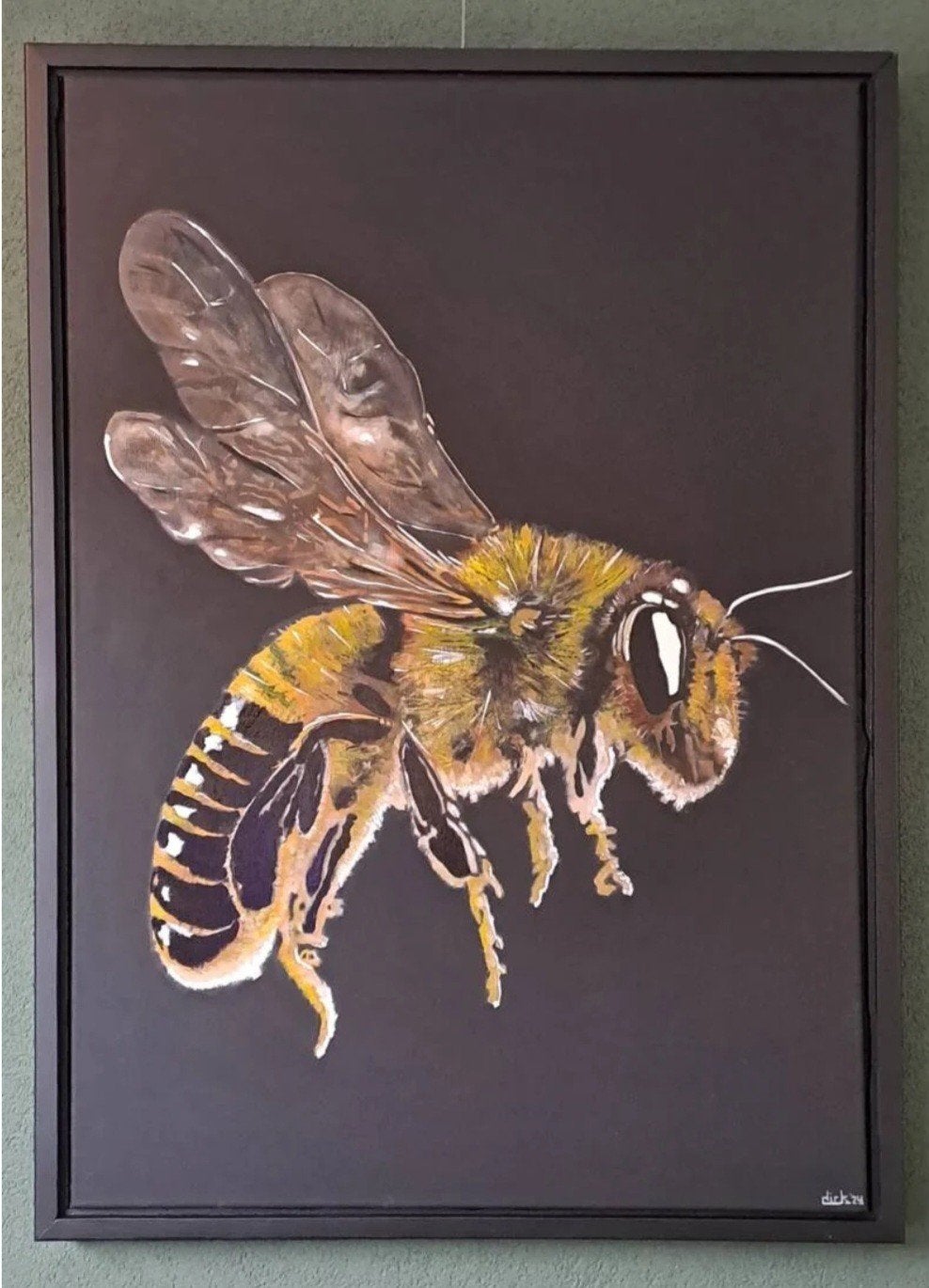 Schilderij bezige Bij, Ophalen of Verzenden, Zo goed als nieuw, Schilderij