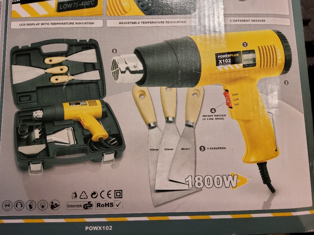 verfafbrander Heat Gun 1800W Varo POWX102, NIEUW, Ophalen of Verzenden, Nieuw, Overige typen