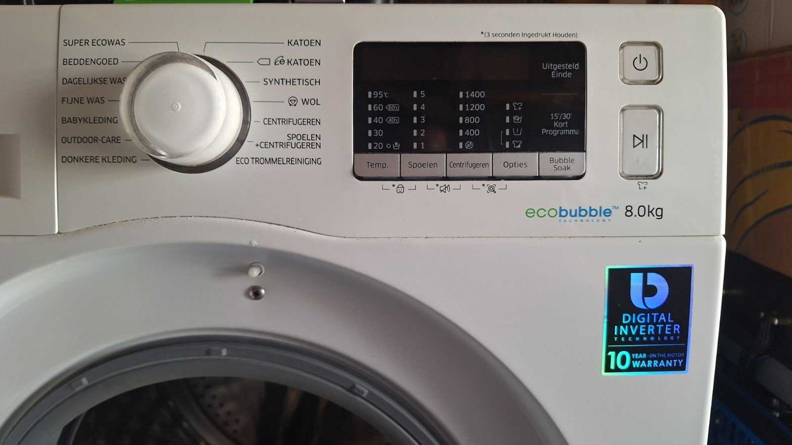 Samsung EcoBubble AddWash wasmachine – 8 kg – 1400 rpm, Ophalen, Gebruikt, Voorlader, Energieklasse A of zuiniger