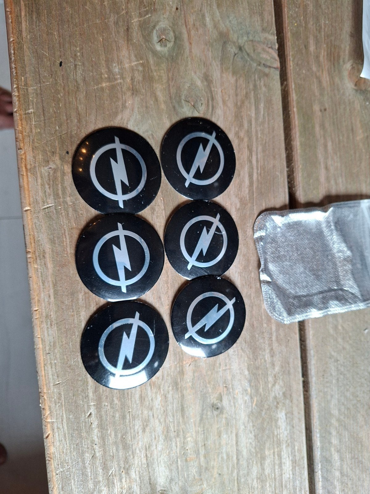 6x Opel Bliksem Logo Stickers Zwart/Zilver, Auto diversen, Autostickers, Ophalen of Verzenden