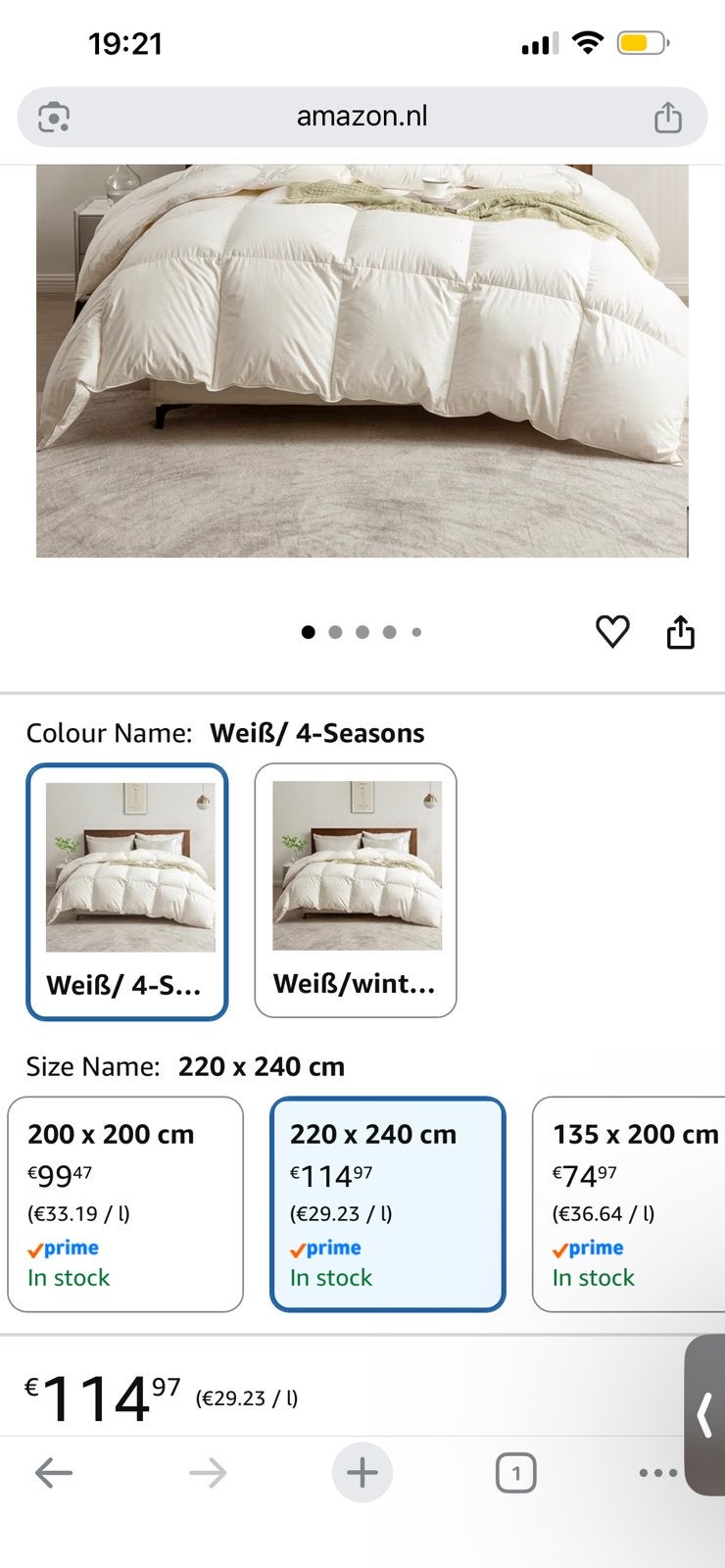 Like-New Duvet for Sale, Eenpersoons, Wit, Ophalen of Verzenden, Zo goed als nieuw