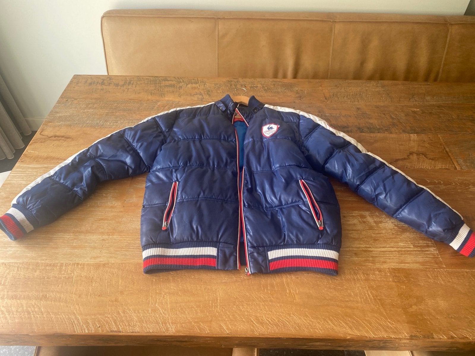 Le Coq Sportif Pufferjack XL - Zo goed als nieuw, Kleding | Heren, Ophalen of Verzenden, Zo goed als nieuw, Maat 56/58 (XL), Blauw