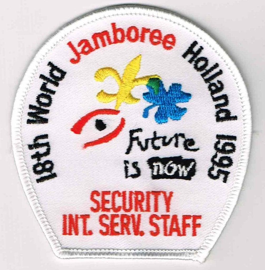 scouting Wereld Jamboree 1995 SECURITY INT. SERV. STAFF, Ophalen of Verzenden, Nieuw, Embleem, Speld of Insigne