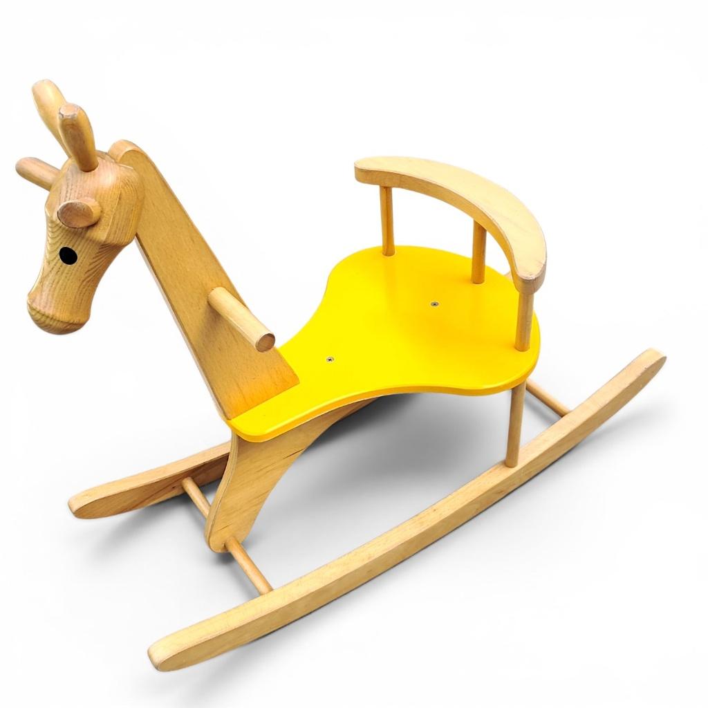 Vintage jaren 80 houten design hobbelpaard giraffe  2505, Verzenden, Onbekend, Zo goed als nieuw, Onbekend