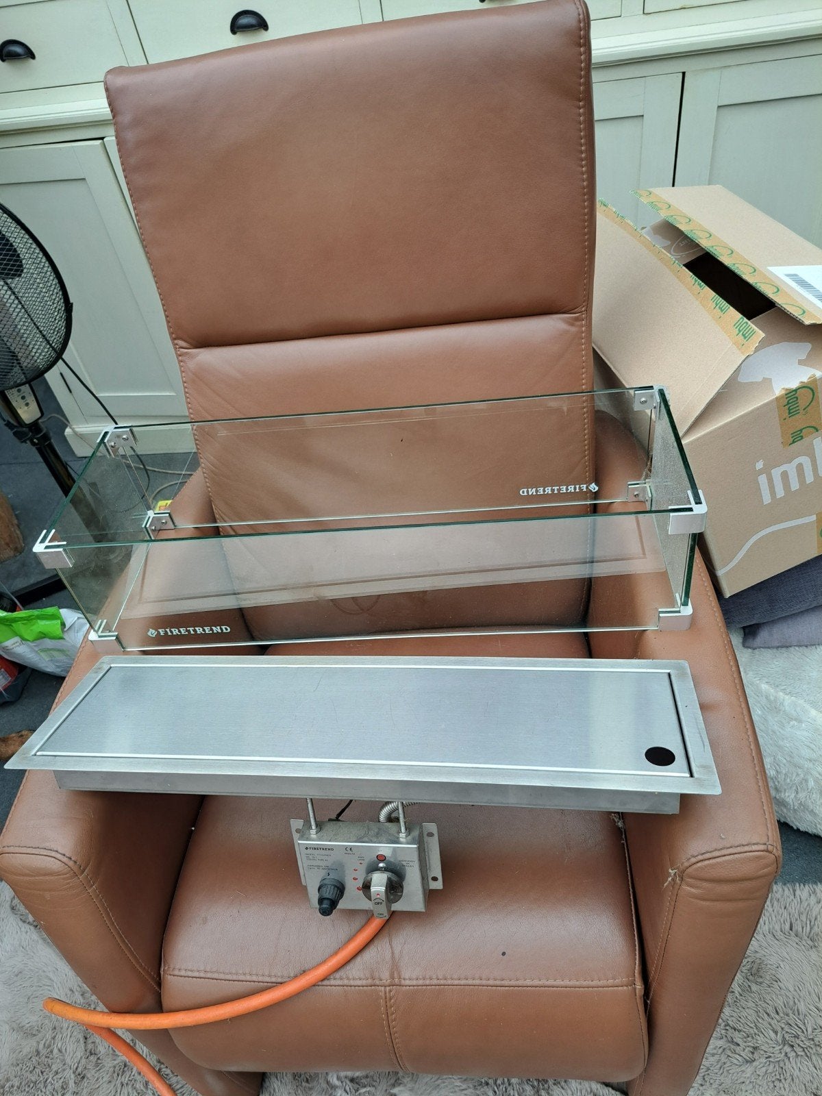 Firetrend Inbouw Vuurtafel - Compleet met glasombouw, Ophalen of Verzenden, Zo goed als nieuw