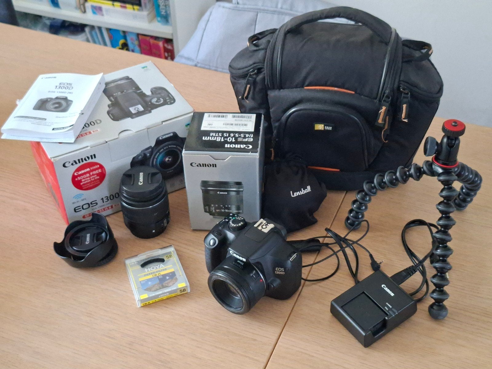 Canon EOS 1300D met accessoires, Ophalen, Ingebouwde flitser, Spiegelreflex, Canon