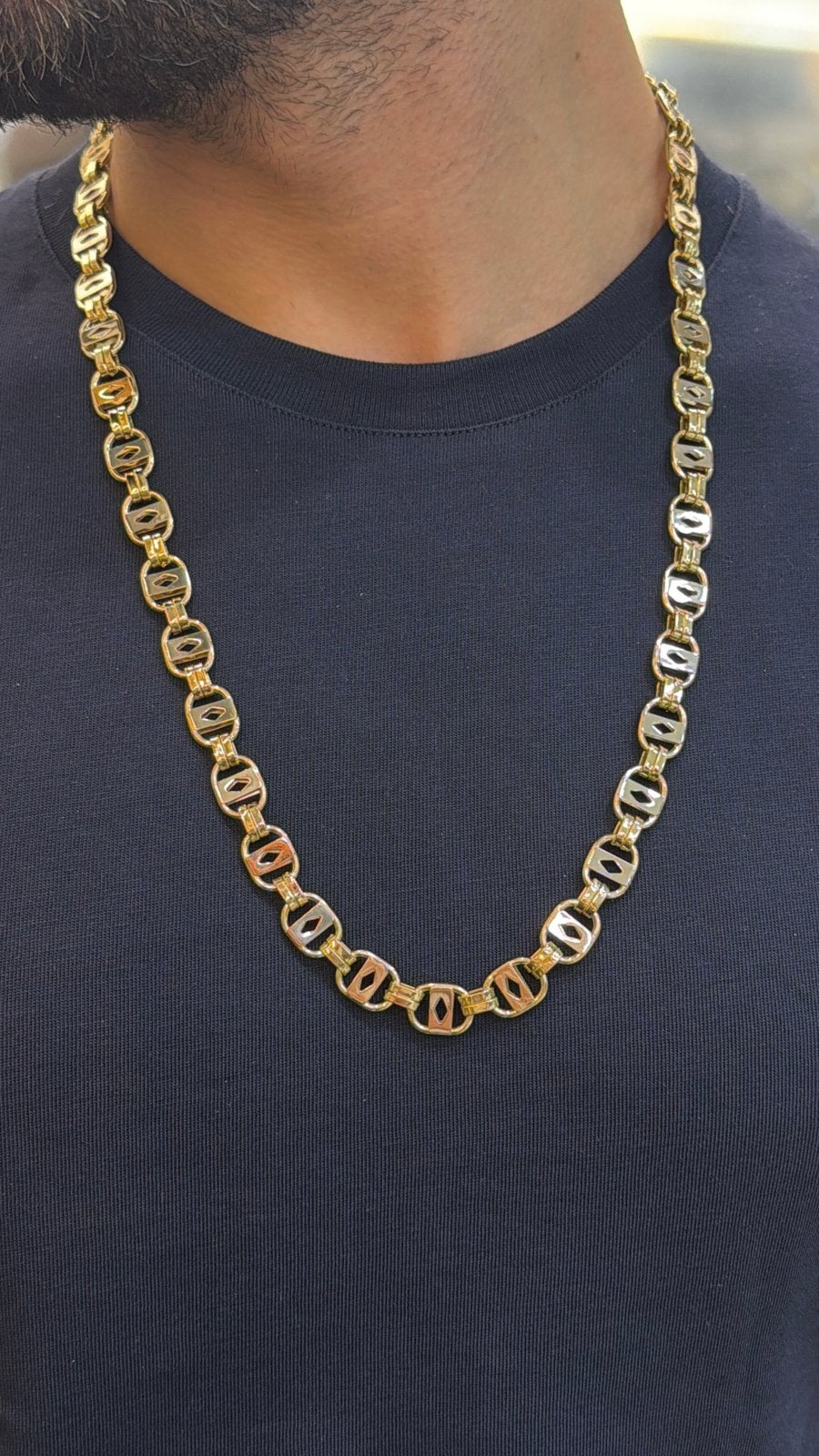 14KT Goud - 42.7 Gram - Ketting -PLATTE MAGNUM- Herenketting, Sieraden, Tassen en Uiterlijk, Ophalen, Nieuw, Goud