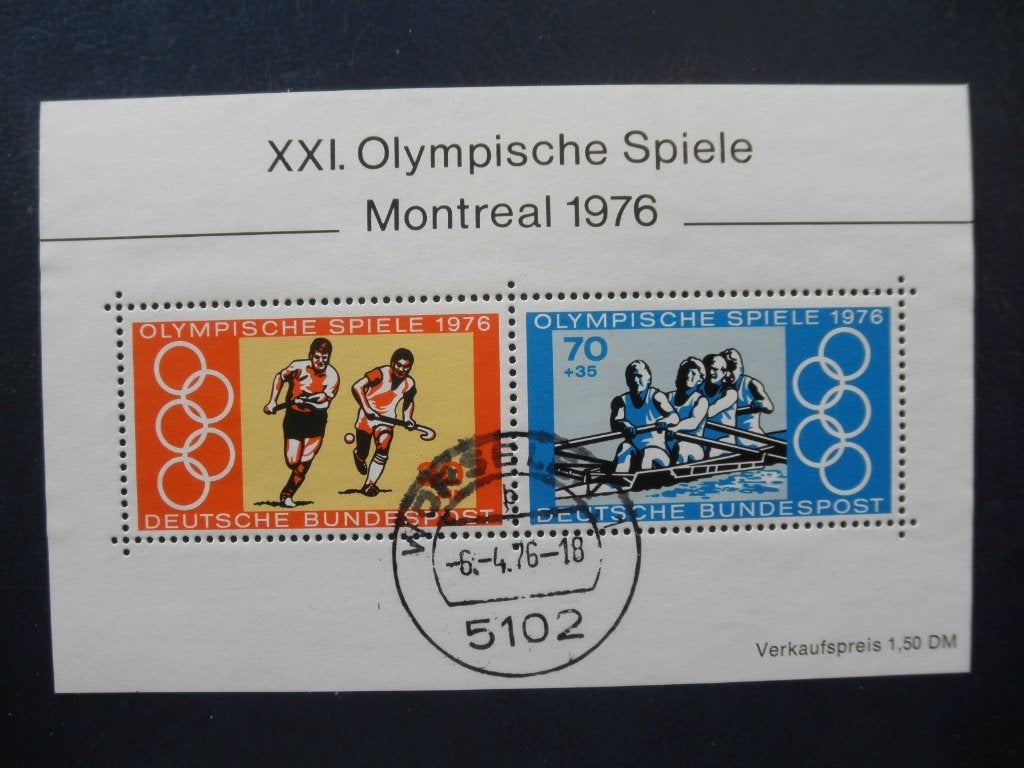 Postzegels Duitsland 1976 blok 12 Olympische Spelen - cw 2,-, Postzegels en Munten, Ophalen of Verzenden, BRD, Gestempeld
