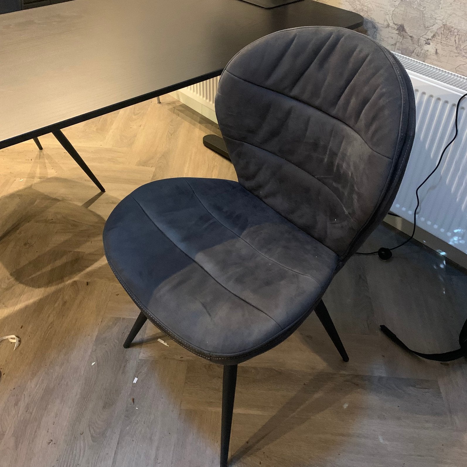 Eetkamerstoelen antraciet 2 stuks, Ophalen, Zo goed als nieuw, Grijs