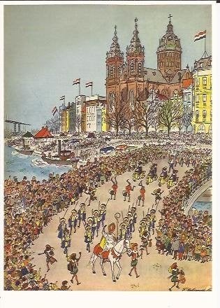 Sinterklaas intocht Amsterdam prentbriefkaart [D1245], Verzamelen, Verzenden, 1980 tot heden, Ongelopen, Overige thema's