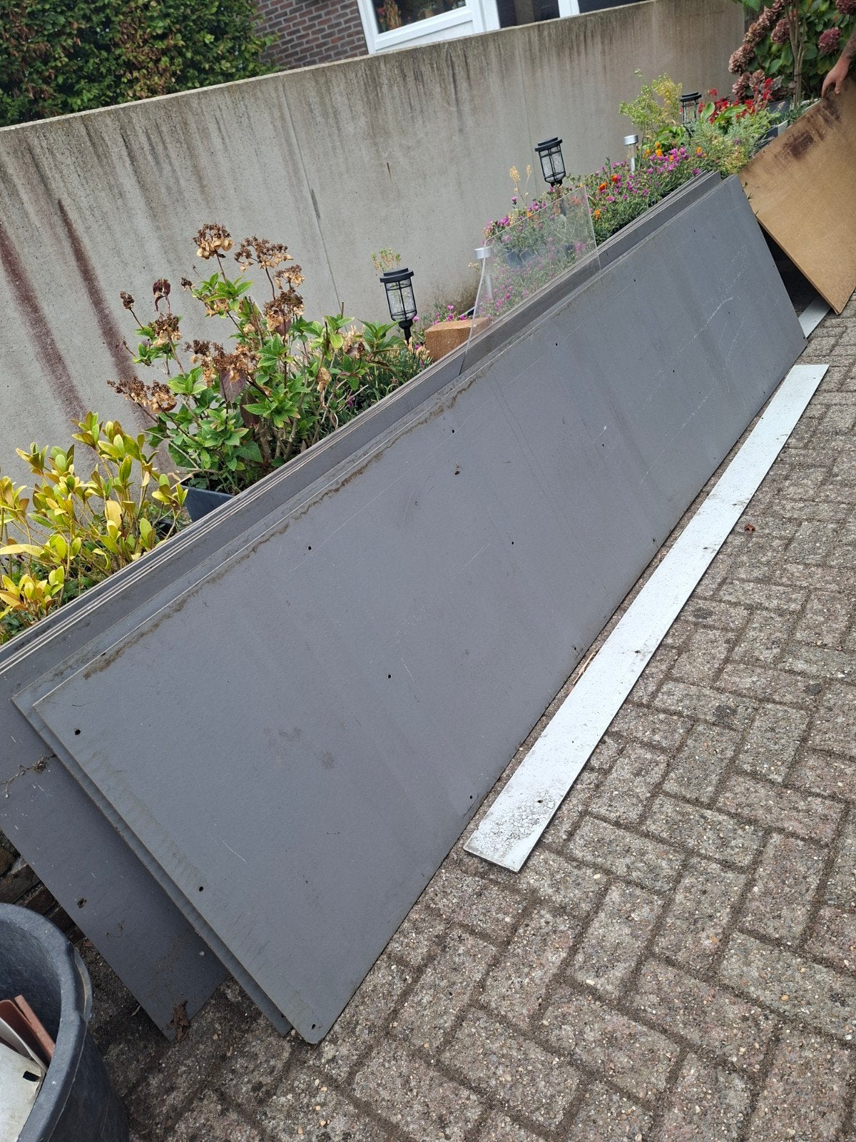 7 Trespa platen 5mm dik, 3m x 70cm, Doe-het-zelf en Verbouw, Ophalen, Gebruikt