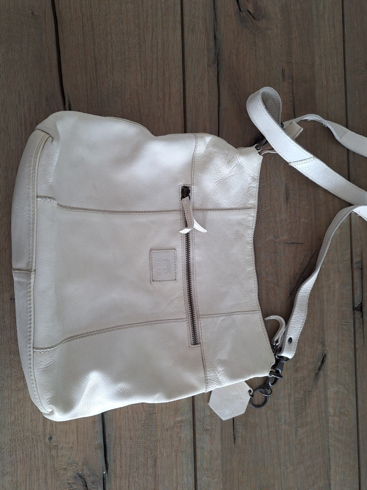 witte lederen dames tas merk BEAR, Wit, Zo goed als nieuw, Leer, Ophalen
