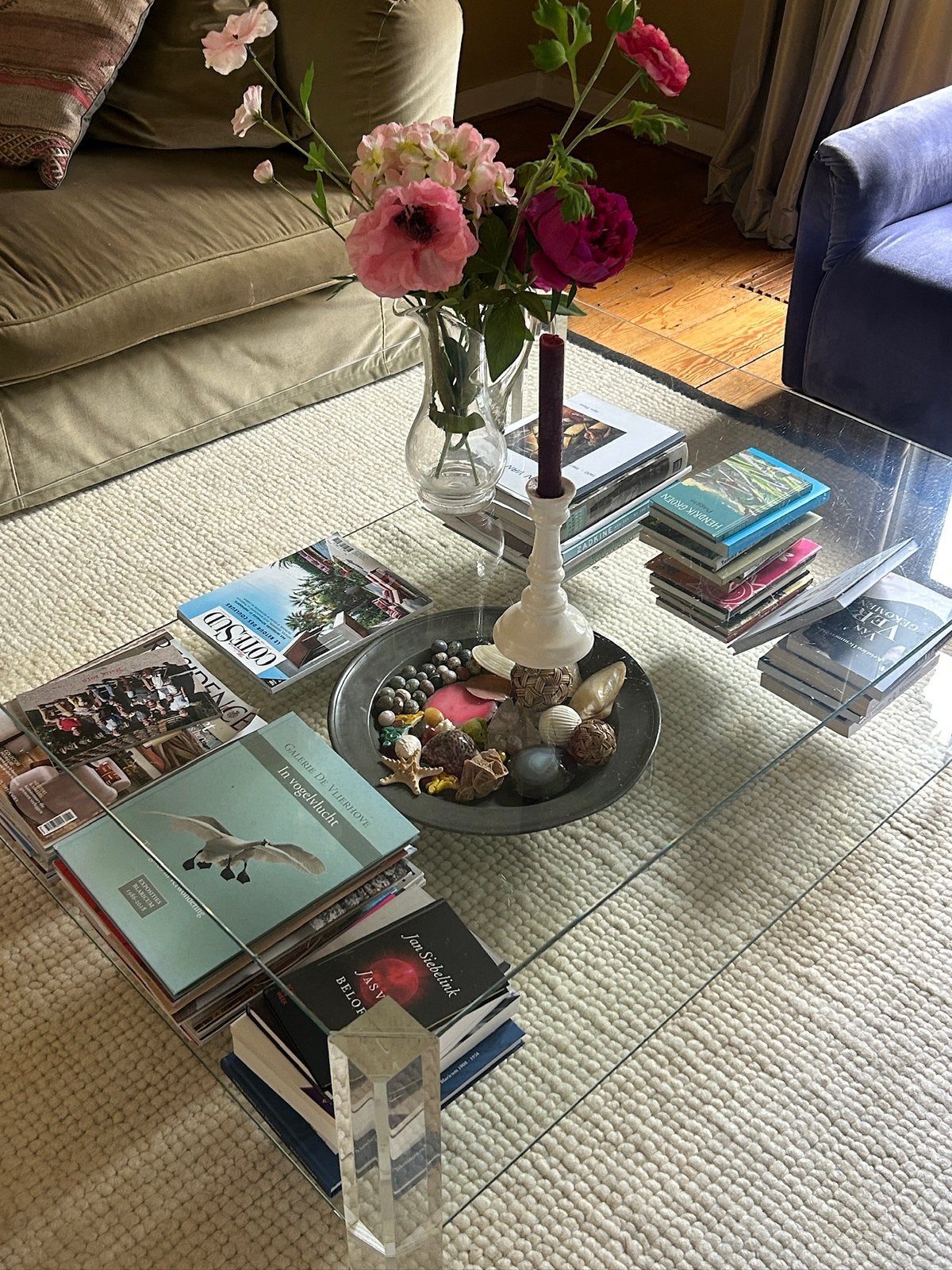 Glas / perspex salontafel, Ophalen
