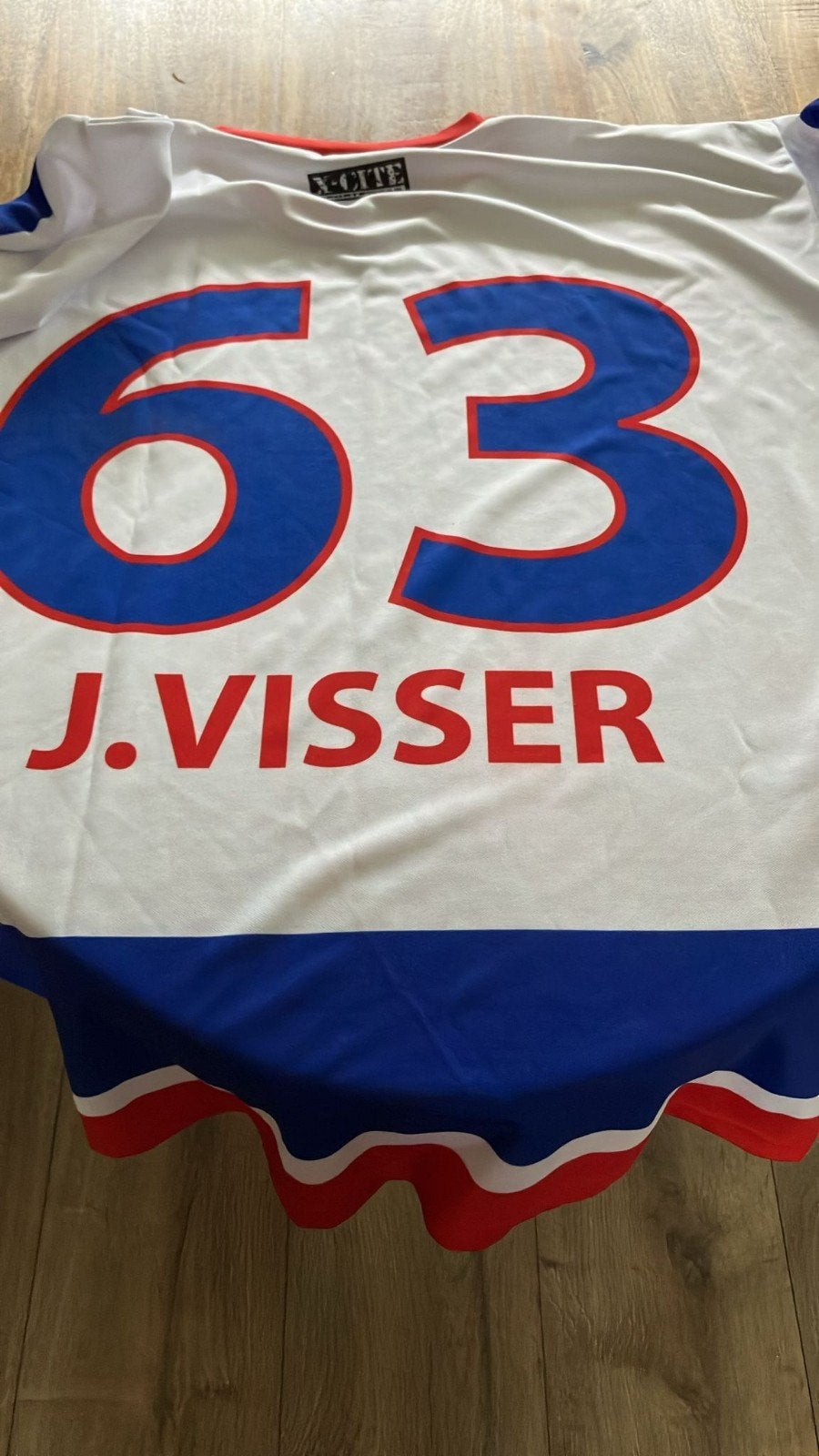 Gesigneerd shirt Jamie Visser Hajé Flyers #63, Excite, Wit, Overige typen, Overige maten