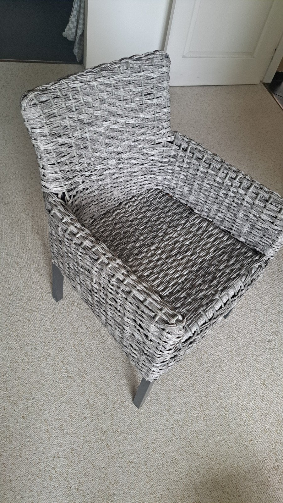 4 Bois Le Duc rieten stoelen - Grijs, Tuin en Terras, Ophalen, Zo goed als nieuw, Rotan