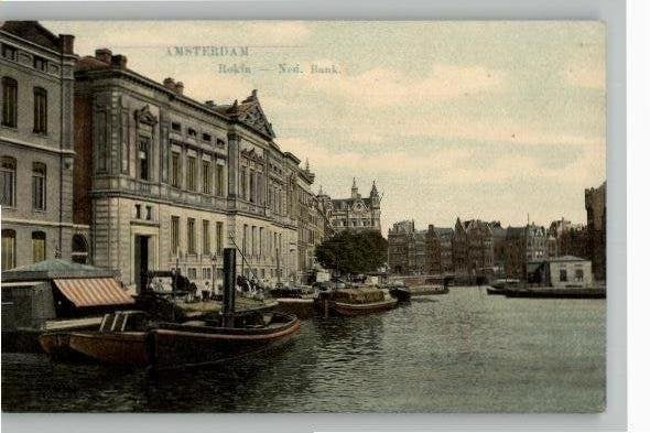 Amsterdam Rokin Ned Bank 1910, Verzamelen, Ophalen of Verzenden, Voor 1920, Ongelopen, Noord-Holland