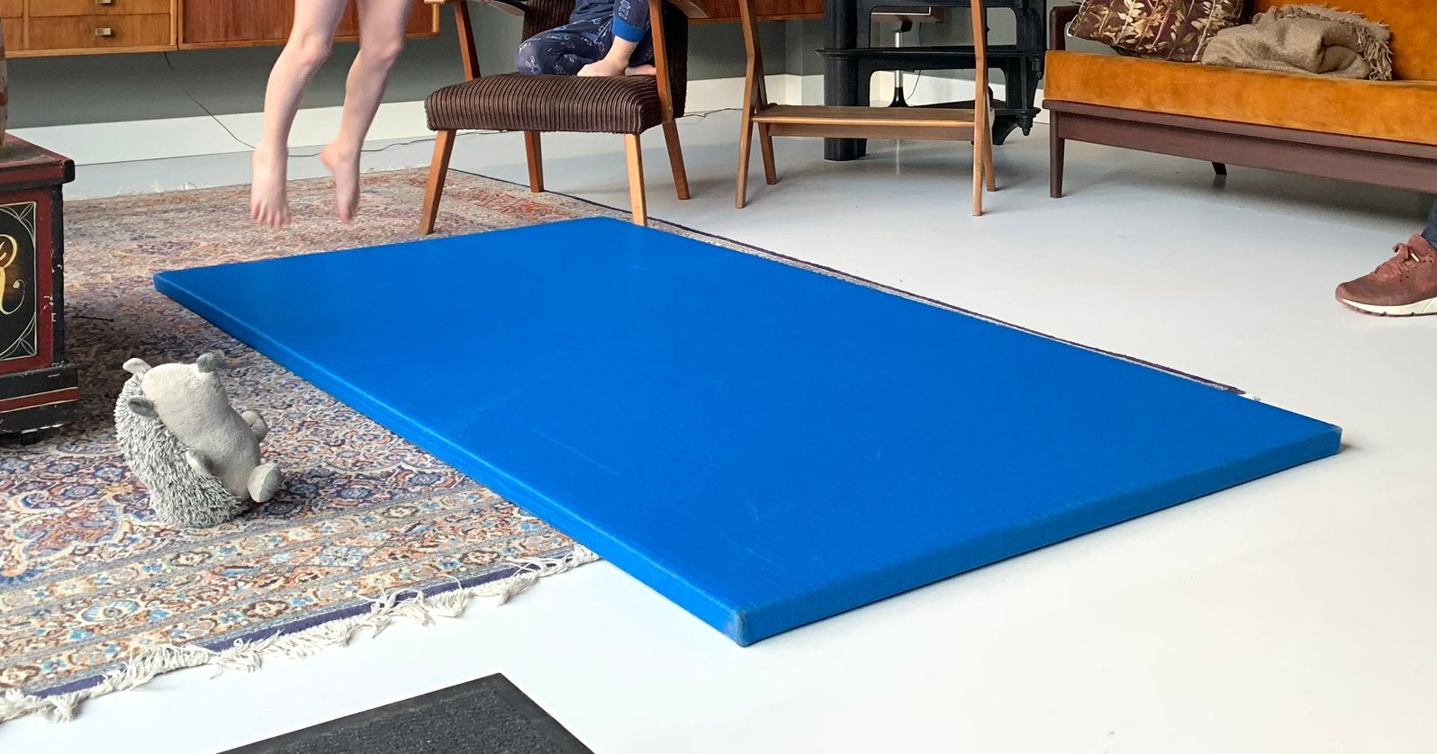Professionele judomat – blauw, Ophalen, Zo goed als nieuw, Fitnessmat