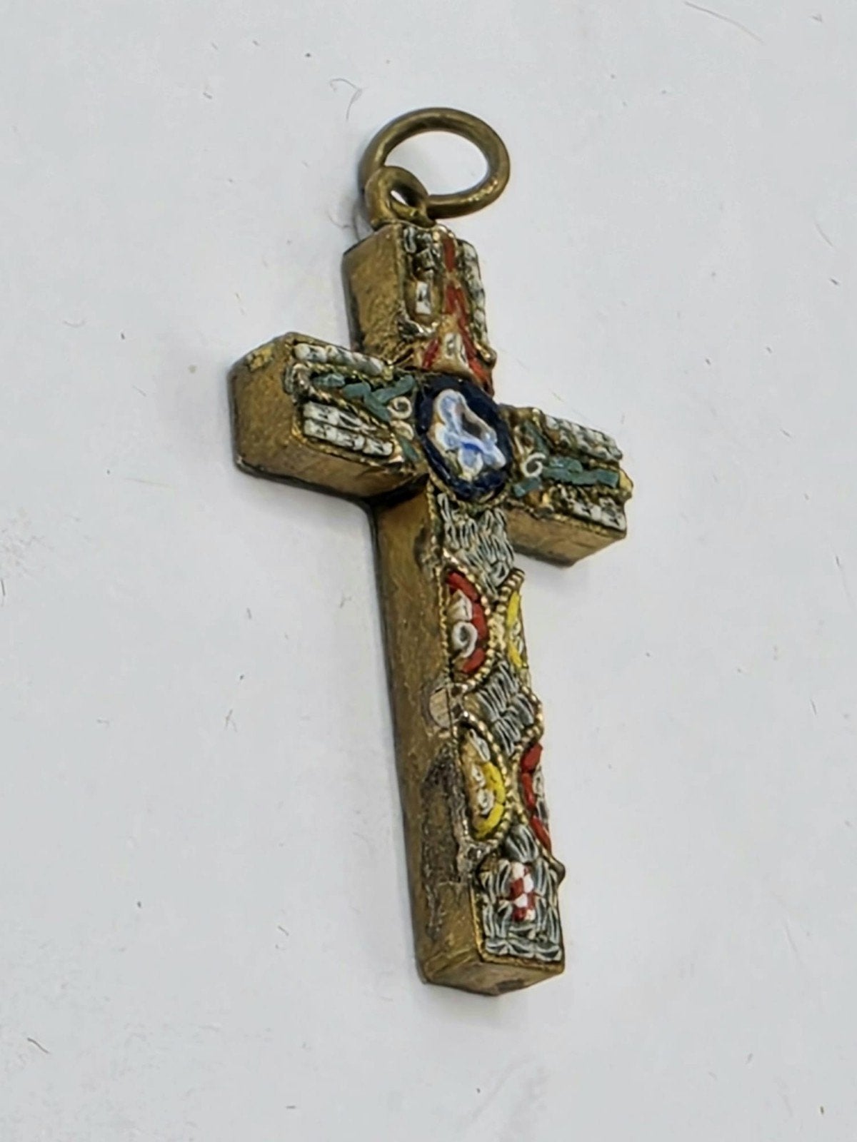 Micro Mozaïek Kruis met Glas Inleg, Verzenden, Overige materialen, Broche