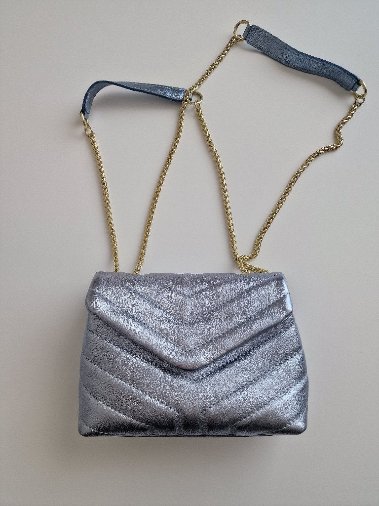 Lichtblauwe leren tas, Blauw, Nieuw, Leer, Ophalen
