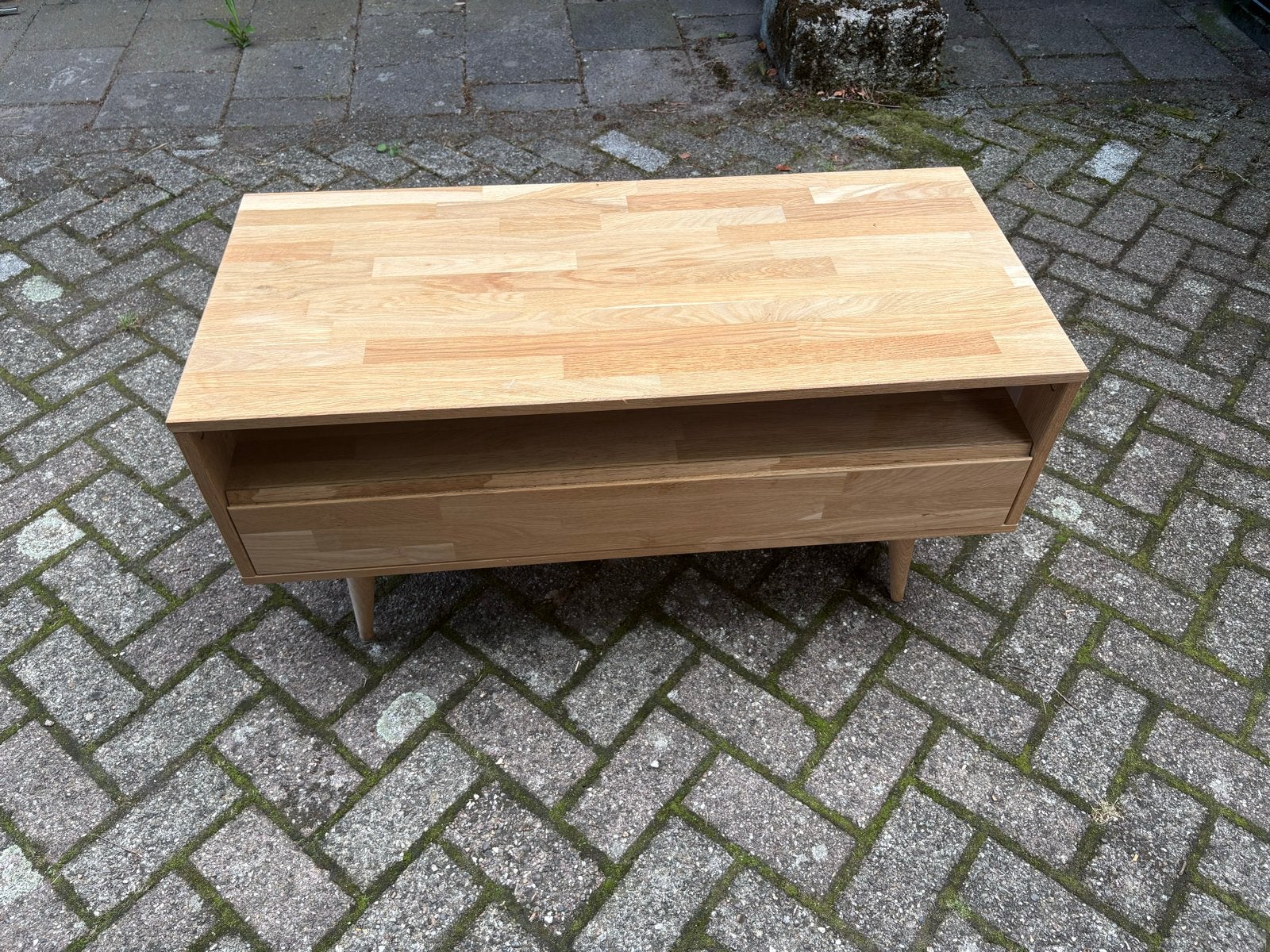 Woood televisiekast met lade, Ophalen, 100 tot 150 cm, Eikenhout, 50 tot 100 cm