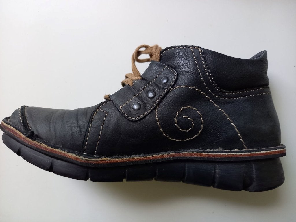 WOLKY mooie zwart grijze leren schoenen van WOLKY, maat 38, Wolky, Schoenen met lage hakken, Zwart, Ophalen of Verzenden