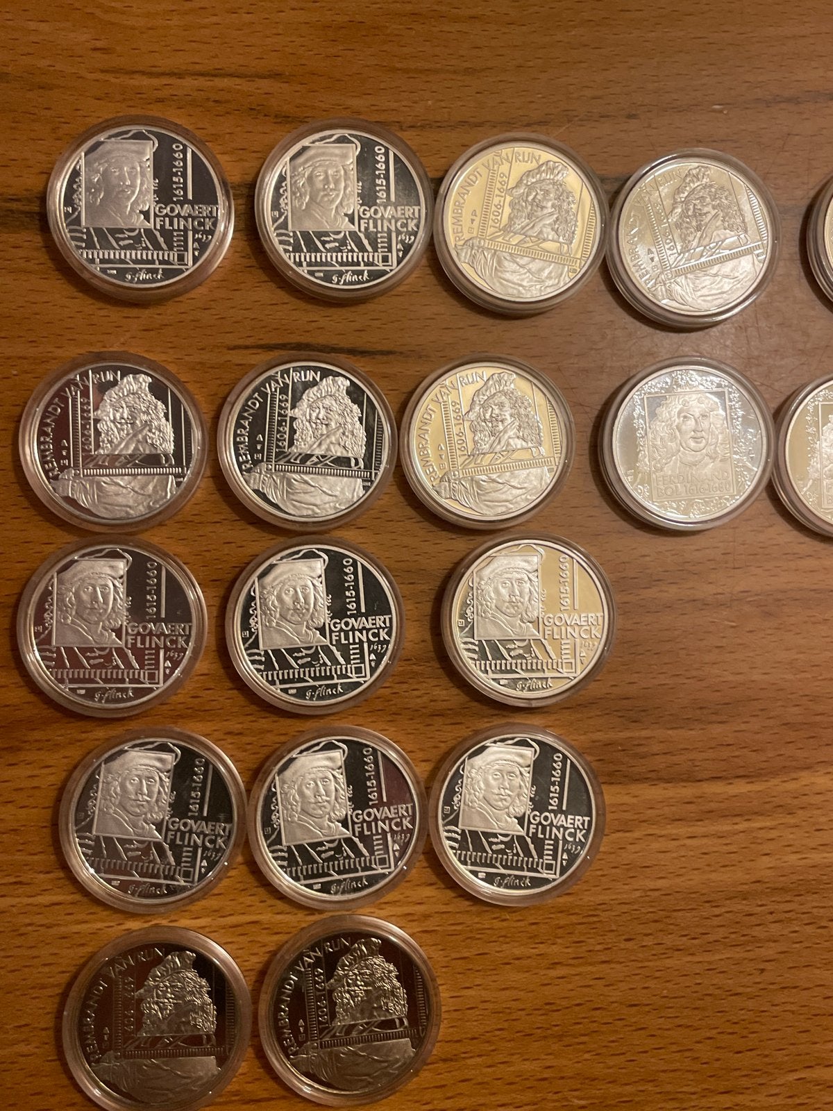 23 Zilveren munten met afbeeldingen van Hollandse Meesters, Vóór koninkrijk, Setje, Zilver, Overige waardes