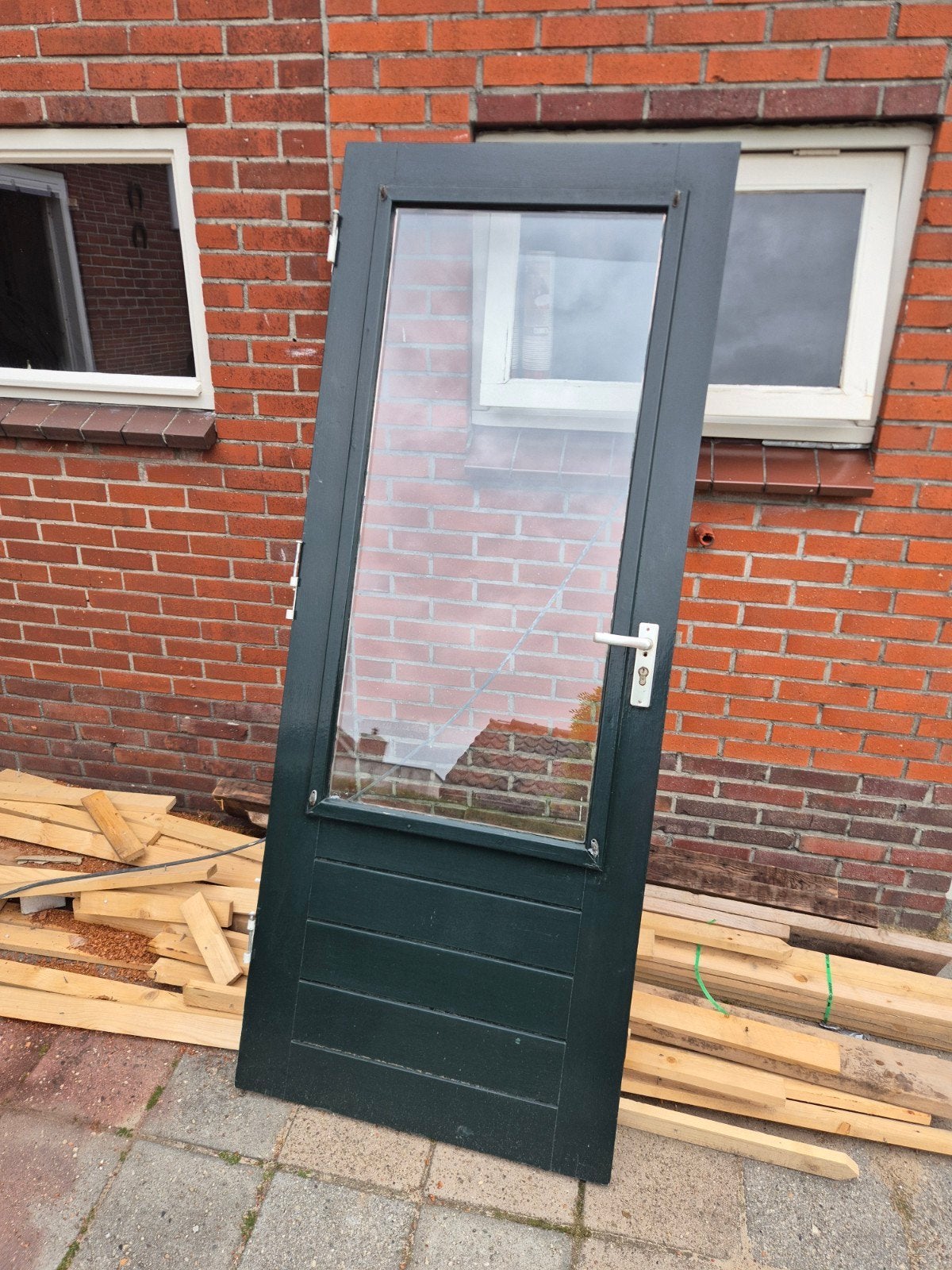 Gebruikte buitendeur met glas, Ophalen of Verzenden