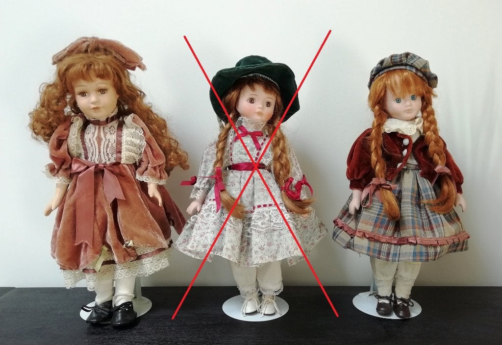 Poppen inclusief metalen standaards., Verzamelen, Ophalen of Verzenden, Gebruikt, Pop