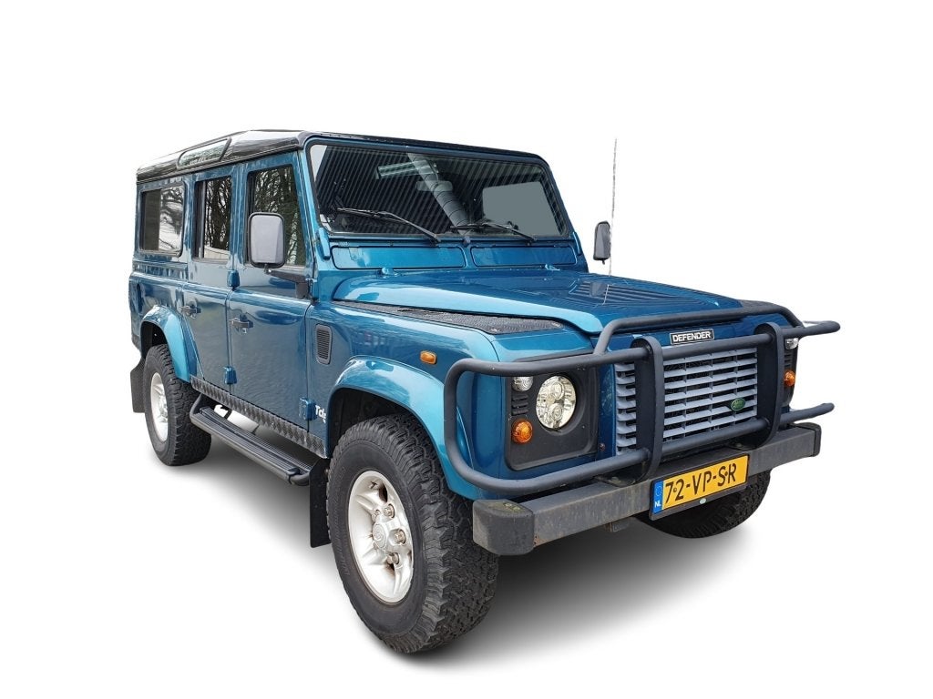 Land rover DEFENDER 110 TD5 Stationwagen, Auto's, 2495 cc, Blauw, Origineel Nederlands, 123 pk