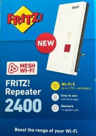 FRITZ!Repeater 2400 | WiFi Mesh Versterker | In Topstaat!, Computers en Software, WiFi-versterkers, Ophalen of Verzenden, Zo goed als nieuw