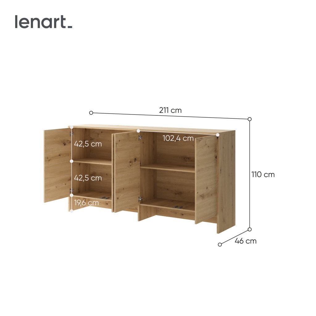 Concept opzetkast (110 cm hoog) - Eikenkleur, Niet ingevuld, Niet ingevuld, Niet ingevuld